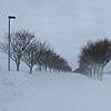 Die Strasse nach Burg im Januar 2010 vollständig verschneit