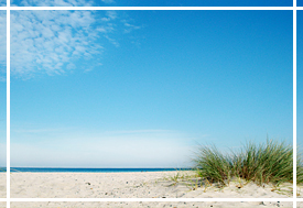 Fehmarn Strand unter blauem Himmel